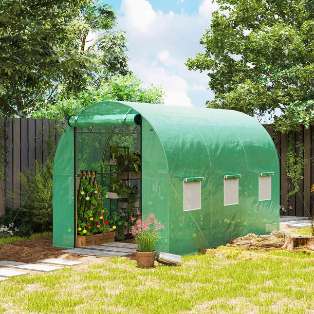 Greenhouse 3x2x2m UV resistant, roller door, 6 windows