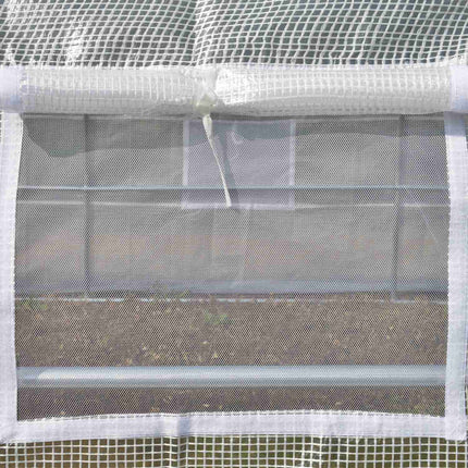 Kasfoliekas 3,97 x 3,02 x 2 m met UV-bescherming, winddicht tomatenhuis met stalen zijdeur in wit