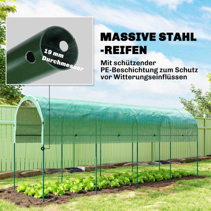 Greenhouse with Arch Roof, 400x120x170 cm, Steel Frame
