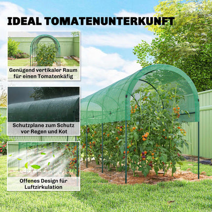 Greenhouse with Arch Roof, 400x120x170 cm, Steel Frame