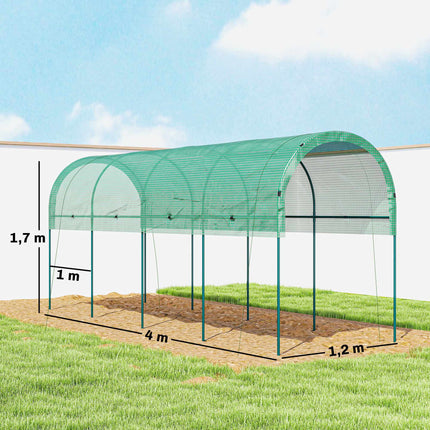 Greenhouse with Arch Roof, 400x120x170 cm, Steel Frame