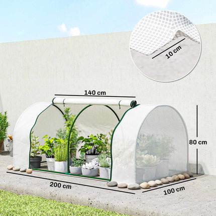 Greenhouse with PE Mesh Cover, Steel Frame, 200x100x80 cm