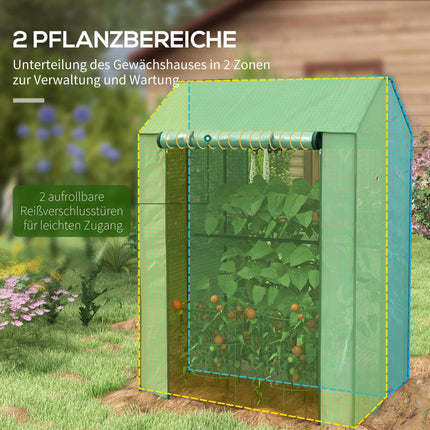 Greenhouse with Roll-Up Door, 100x80x150 cm, UV-Resistant