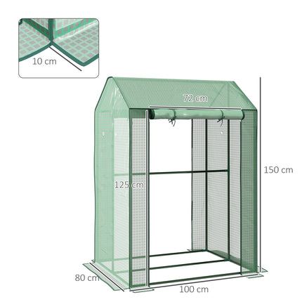 Greenhouse with Roll-Up Door, 100x80x150 cm, UV-Resistant