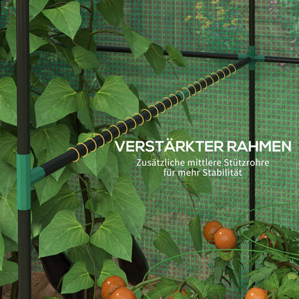 Greenhouse with Roll-Up Door, 200 x 200 x 140 cm, Green