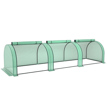 Greenhouse with Roll-Up Zipper Doors, 350 x 100 x 80 cm