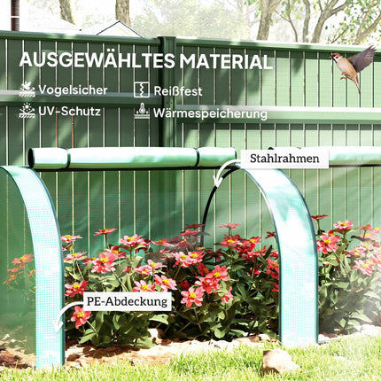 Greenhouse with Roll-Up Zipper Doors, 350 x 100 x 80 cm