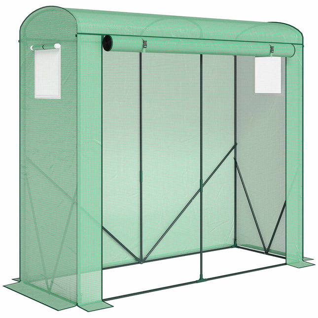 Greenhouse with Steel Frame and PE Cover, 200x75x188 cm