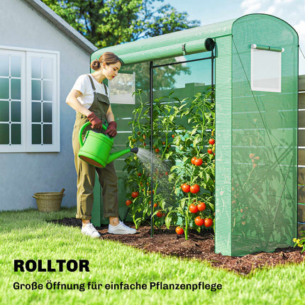 Greenhouse with Steel Frame and PE Cover, 200x75x188 cm