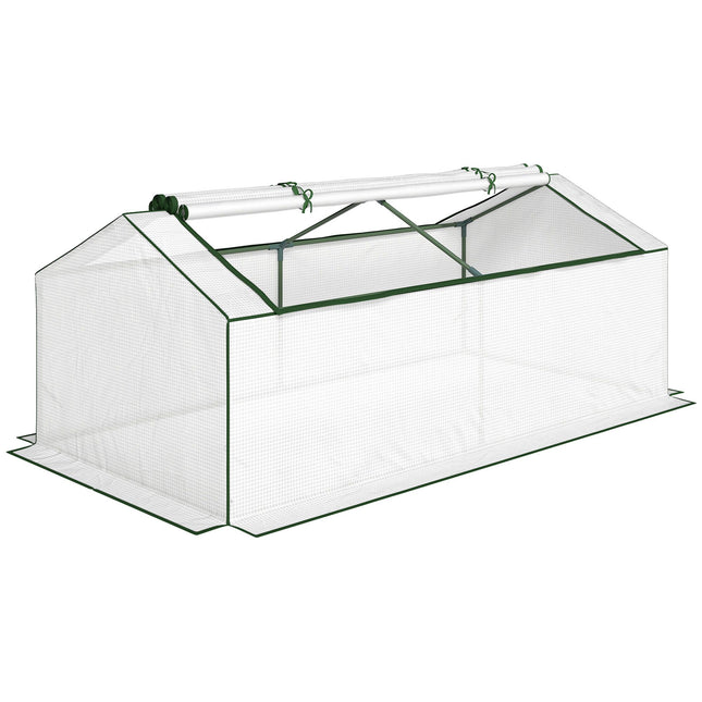Greenhouse with Windows, PE Cover, 180 x 90 x 70 cm, White