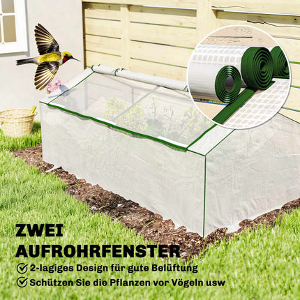 Greenhouse with Windows, PE Cover, 180 x 90 x 70 cm, White