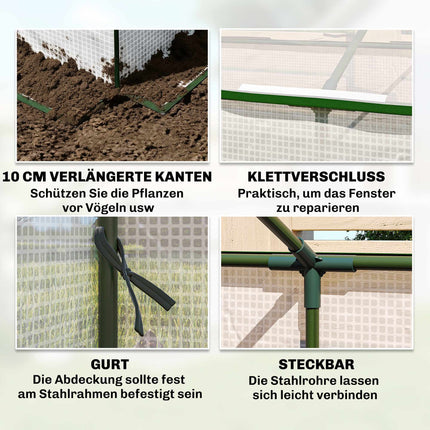 Greenhouse with Windows, PE Cover, 180 x 90 x 70 cm, White