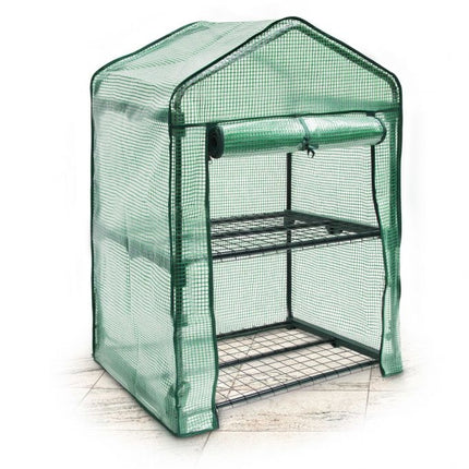 Greenhouse with net-reinforced PE foil