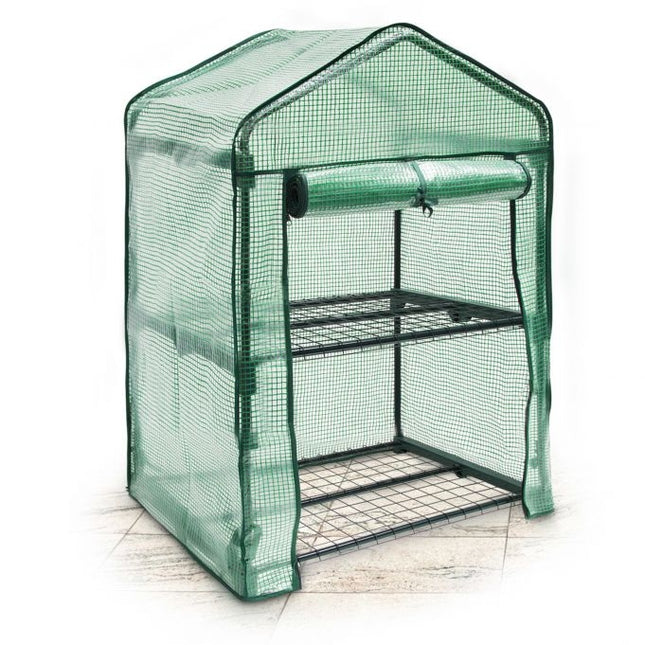 Greenhouse with net-reinforced PE foil
