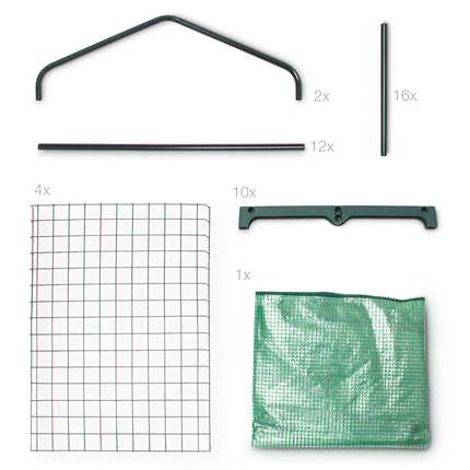 Greenhouse with net-reinforced PE foil