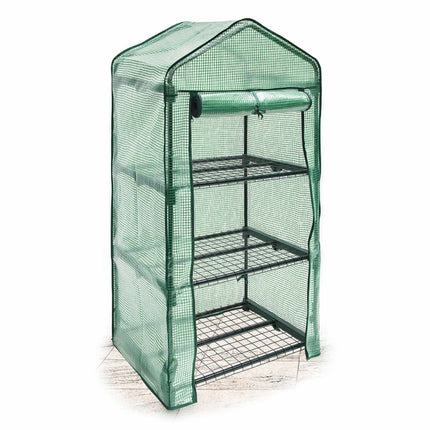 Greenhouse with net-reinforced PE foil