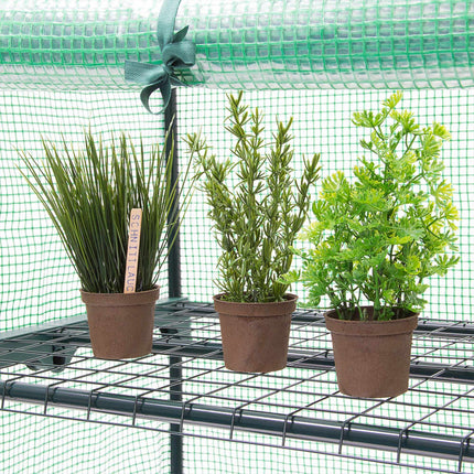 Greenhouse with net-reinforced PE foil