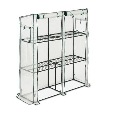 Greenhouse with shelves