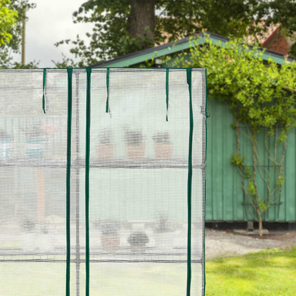 Greenhouse with shelves