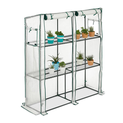 Greenhouse with shelves