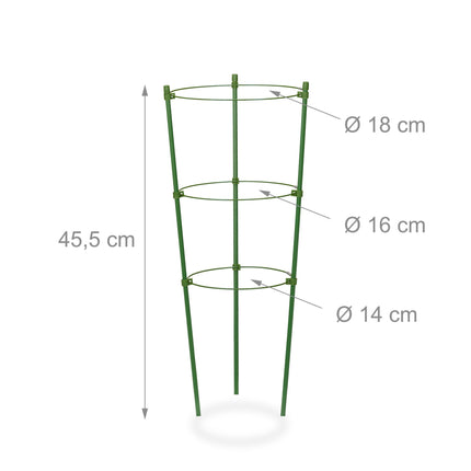Green plant supports 45 cm, set of 4