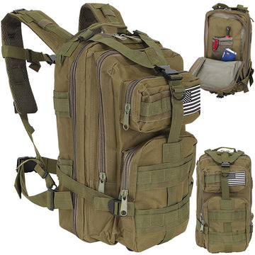 Green small tourist backpack 23243