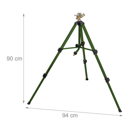 Green sprinkler with metal stand