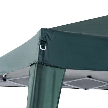 Green steel folding pavilion tent with carrying bag 2.4x2.4M