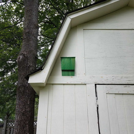 Green wooden bat box