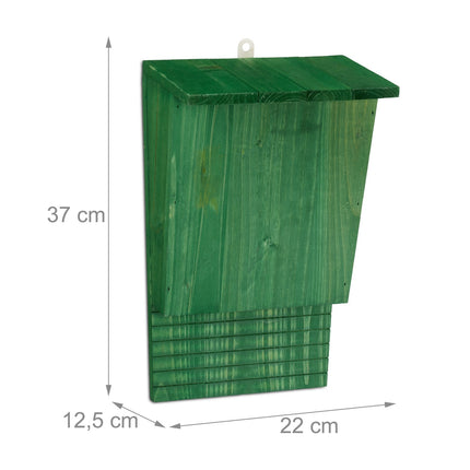 Green wooden bat box