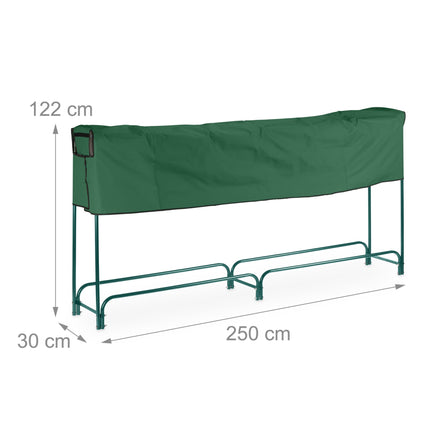 Green wood rack with lid