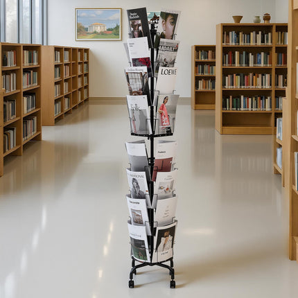 Greeting Card Display Rack, 32 Pockets, 360 Rotating