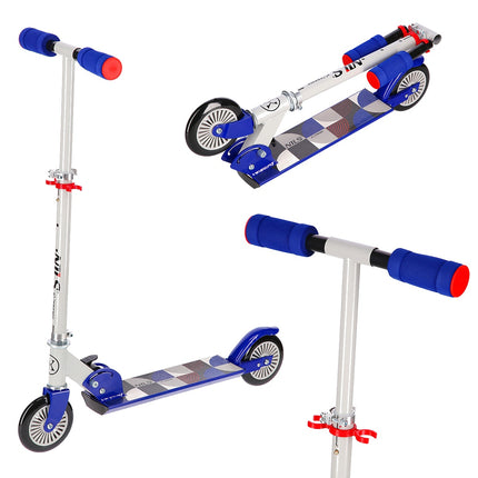 Grey-Dark Blue Kick Scooter, Foldable, Lightweight