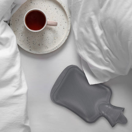 Grey Hot Water Bottle 1L – Leak-Proof, Pain Relief