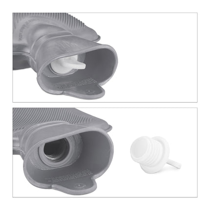 Grey Hot Water Bottle 1L – Leak-Proof, Pain Relief