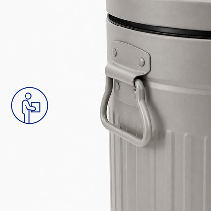 Grey Retro Bathroom Pedal Bin, 5L Capacity