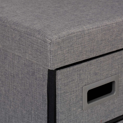 Grey Storage Bench with 6 Drawers