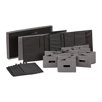 Grey Storage Bench with 6 Drawers