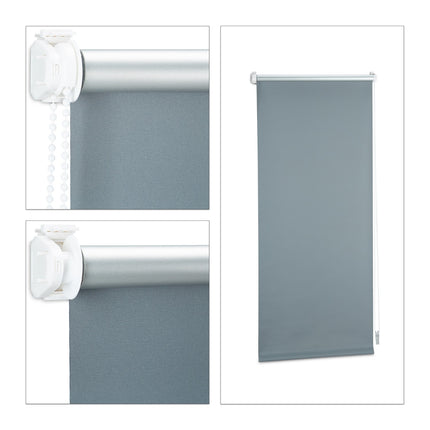 Grey Thermal Darkening Blinds, 60-120cm Adjustable