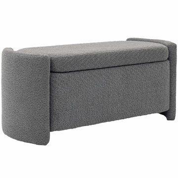 Grey Upholstered Storage Bench – 105 x 44 x 45.5 cm
