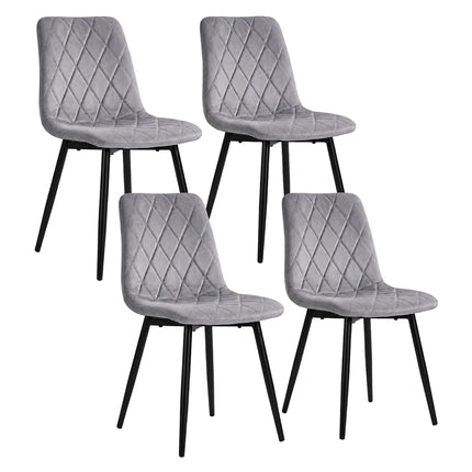 Grey Velvet Dining Chairs, Set of 4 – Modern Upholstered
