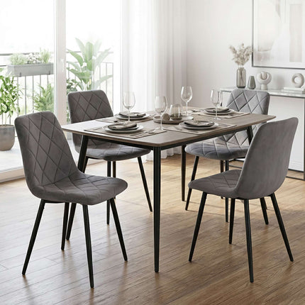 Grey Velvet Dining Chairs, Set of 4 – Modern Upholstered
