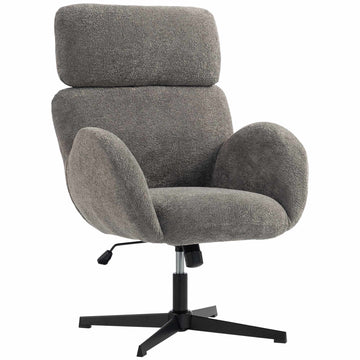 Grey Velvet Fabric Office Chair with Adjustable Height