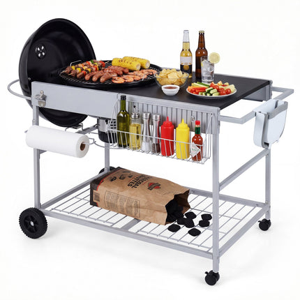 Grill Cart Table for 18–22 Inch Kettle Grills, Wheels