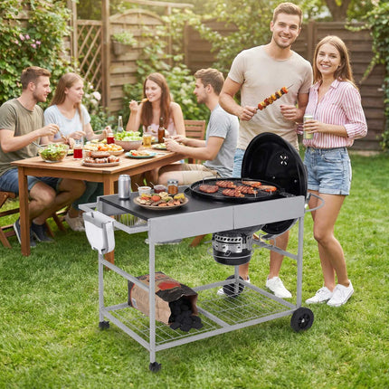 Grill Cart Table for 18–22 Inch Kettle Grills, Wheels