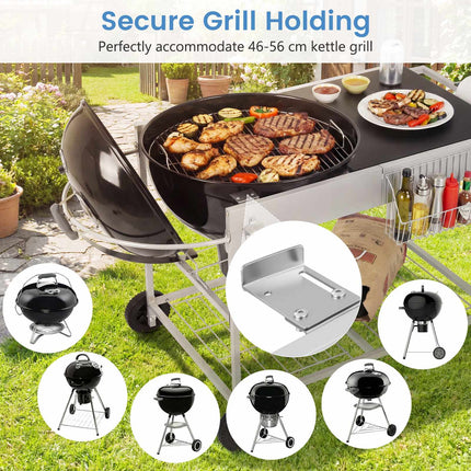 Grill Cart Table for 18–22 Inch Kettle Grills, Wheels