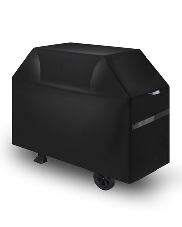 Grill Cover 48 Inch, Waterproof 600D Polyester, Hook Loop Straps, Black