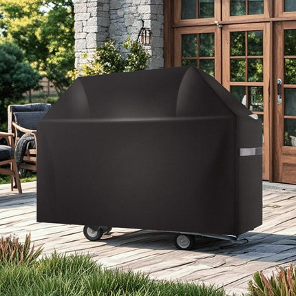 Grill Cover 48 Inch, Waterproof 600D Polyester, Hook Loop Straps, Black