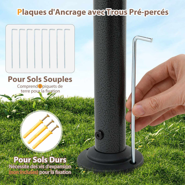 Grill Gazebo 242 x 150 cm, Two-Tier Canopy, Shelves