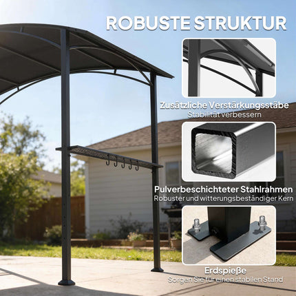 Grill Pavilion 245x152 cm, Fireproof Roof, Steel Frame